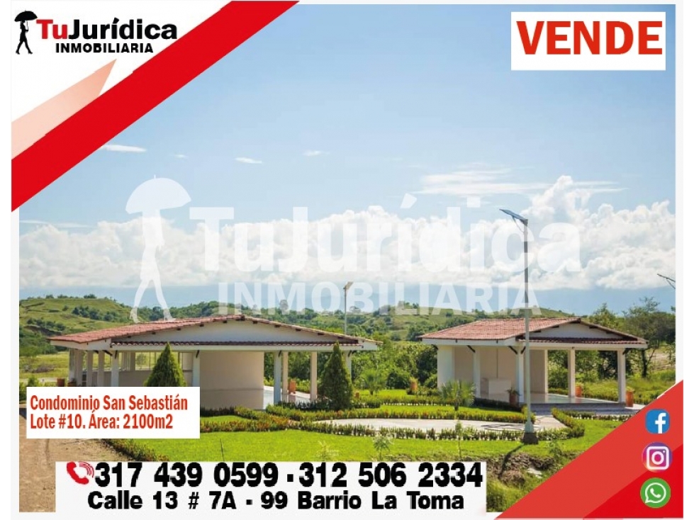 SE VENDE LOTE #10 CONDOMINIO SAN SEBASTIAN - PALERMO HUILA (COL)