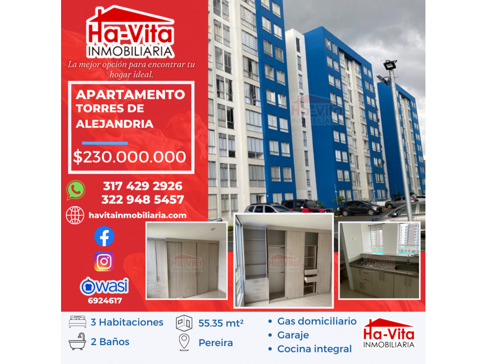 APARTAMENTO EN CONJUNTO TORRES DE ALEJANDRIA