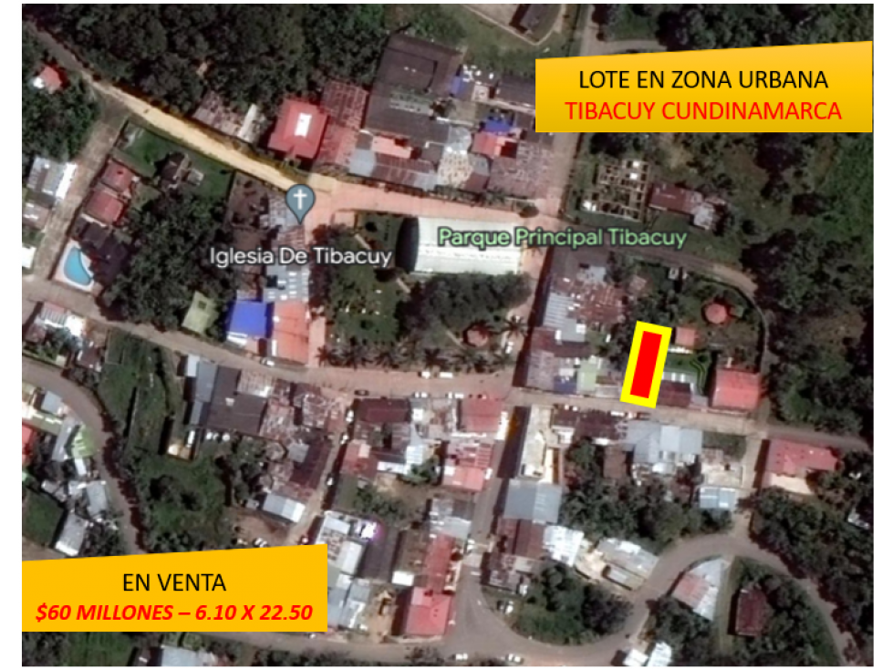 VENTA DE LOTE TIBACUY CUNDINAMARCA ZONA URBANA