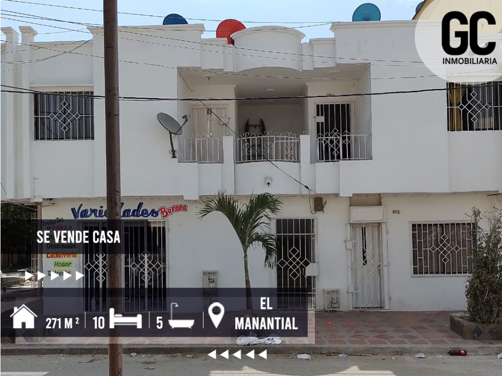 Se vende casa Duplex con local comercial en el Manantial