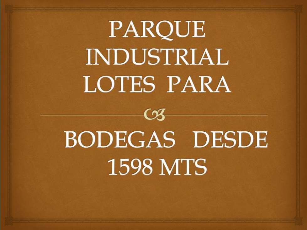 Venta Lotes en Parque Industrial sector Hipodromo