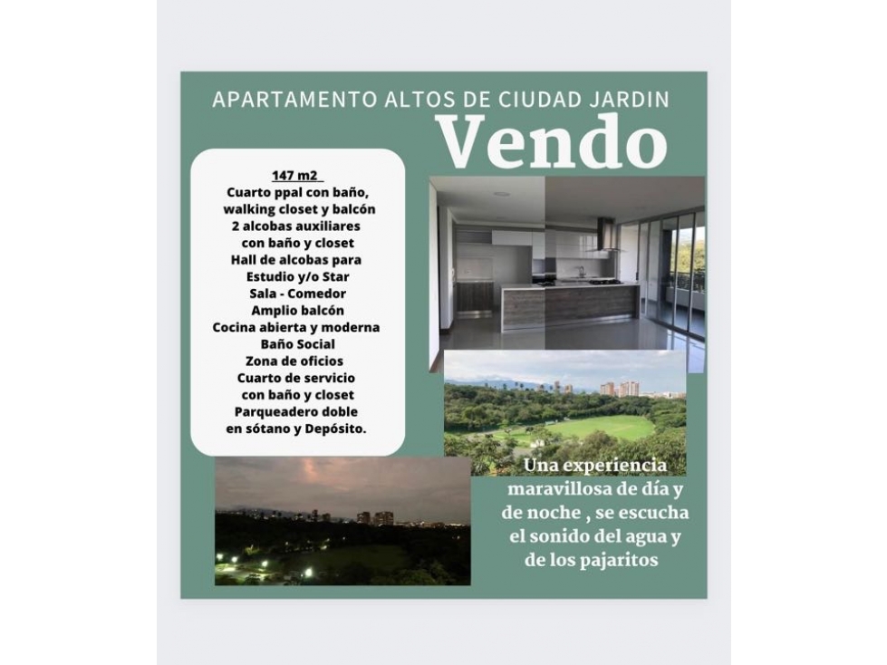 (MC) Apartamento en Venta en Altos de Ciudad Jardin Cali