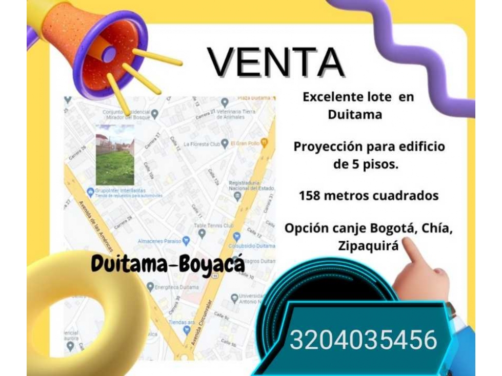 Vendo o Permuto Lote Duitama Boyaca (D. F)