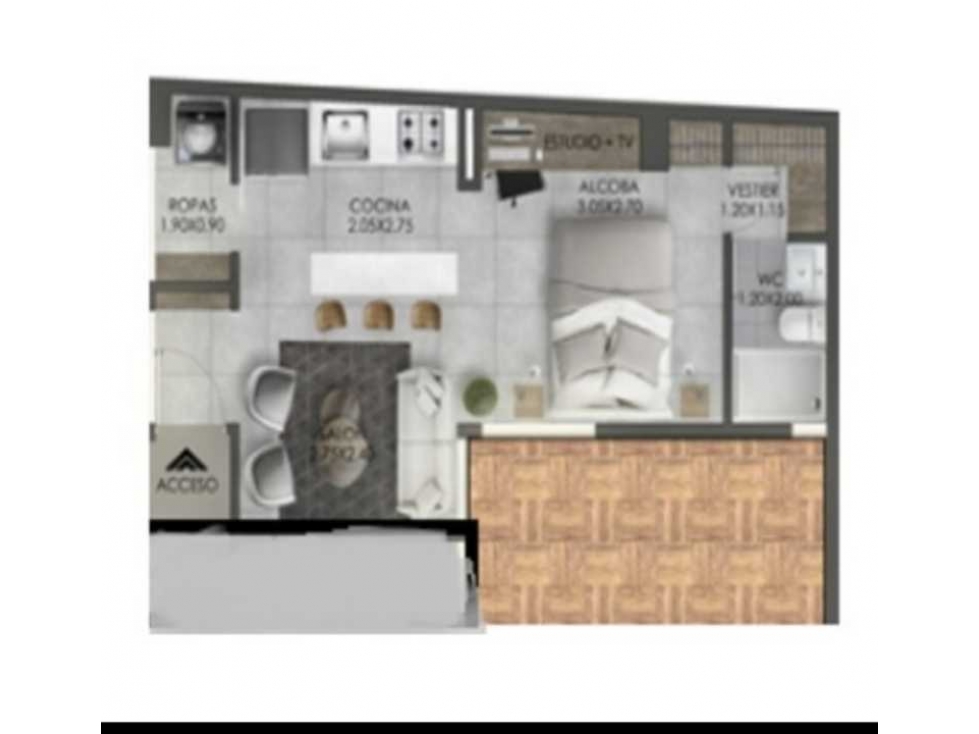 Venta. Itagui central. Apartaestudio para estrenar 46.35 mts, ascensor